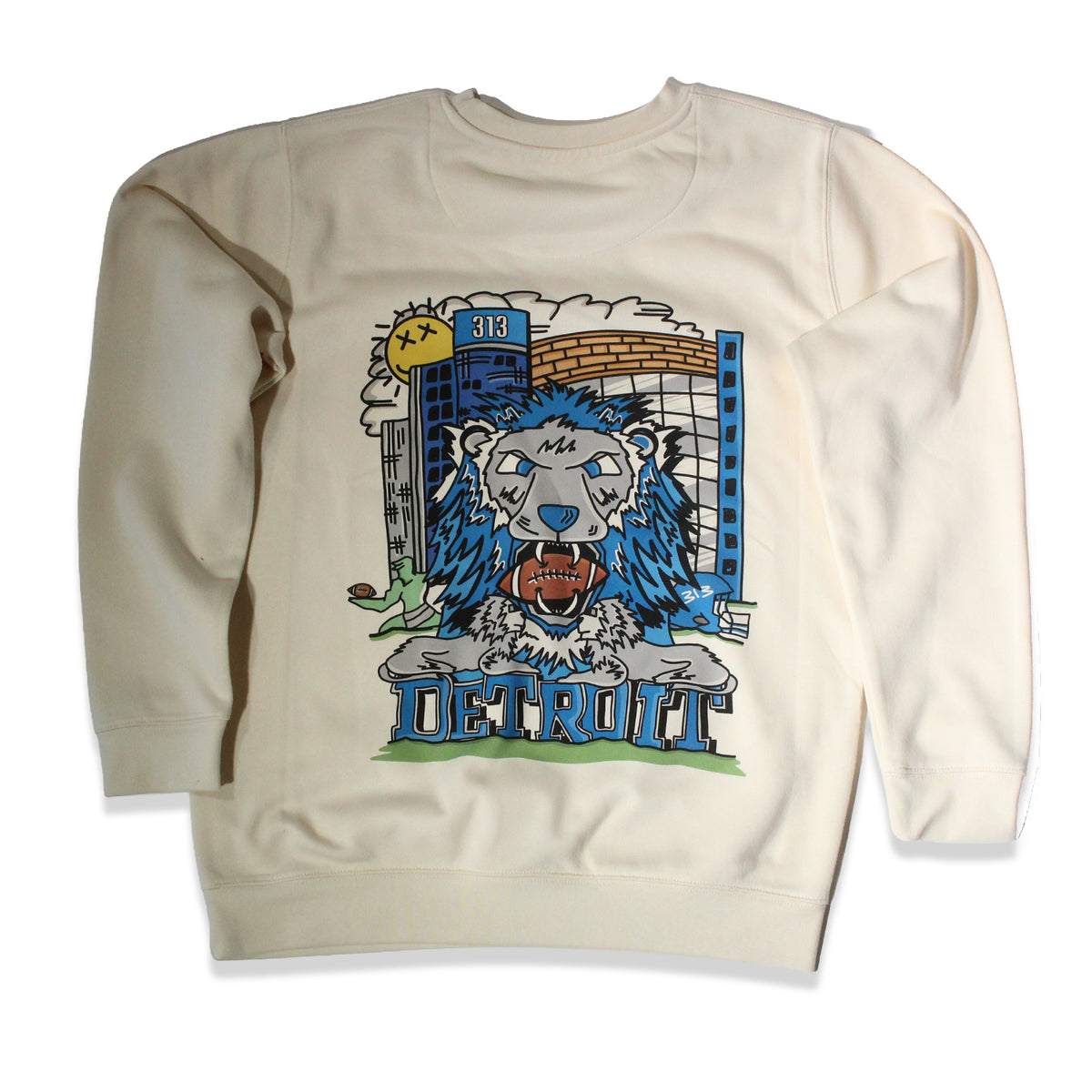 Detroit Football 2k26 Crewneck Sweatshirt - Cream