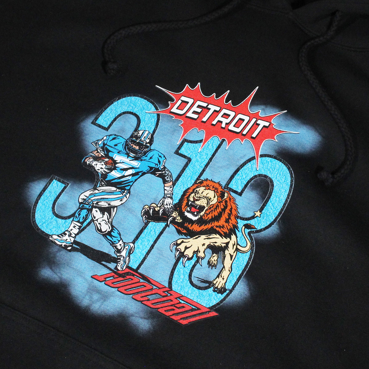 DETROIT VTG STYLE 313 HOODIE - BLACK