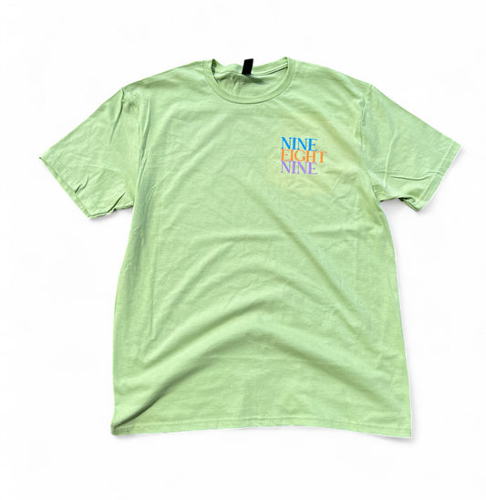 NINE EIGHT NINE SHIRT (Left Chest Print) - PISTACHIO GREEN