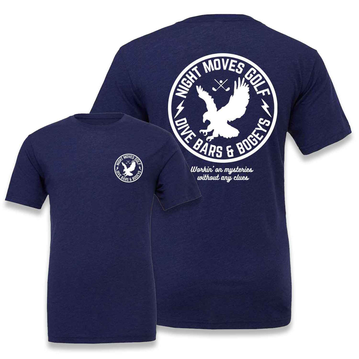 Night Moves Eagle Golf Shirt - Navy Triblend