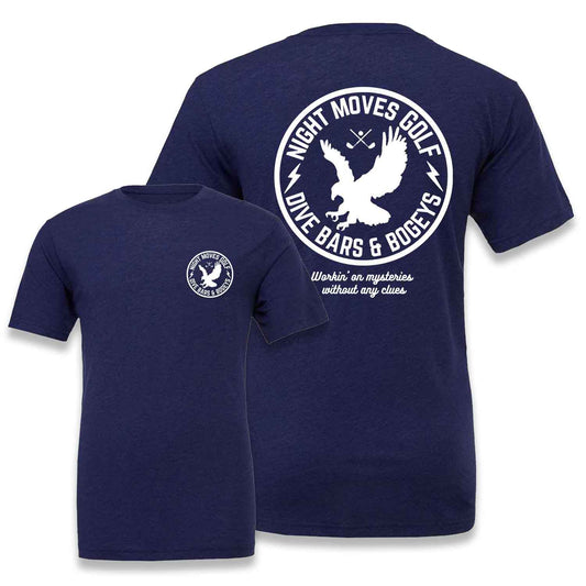 Night Moves Eagle Golf Shirt - Navy Triblend