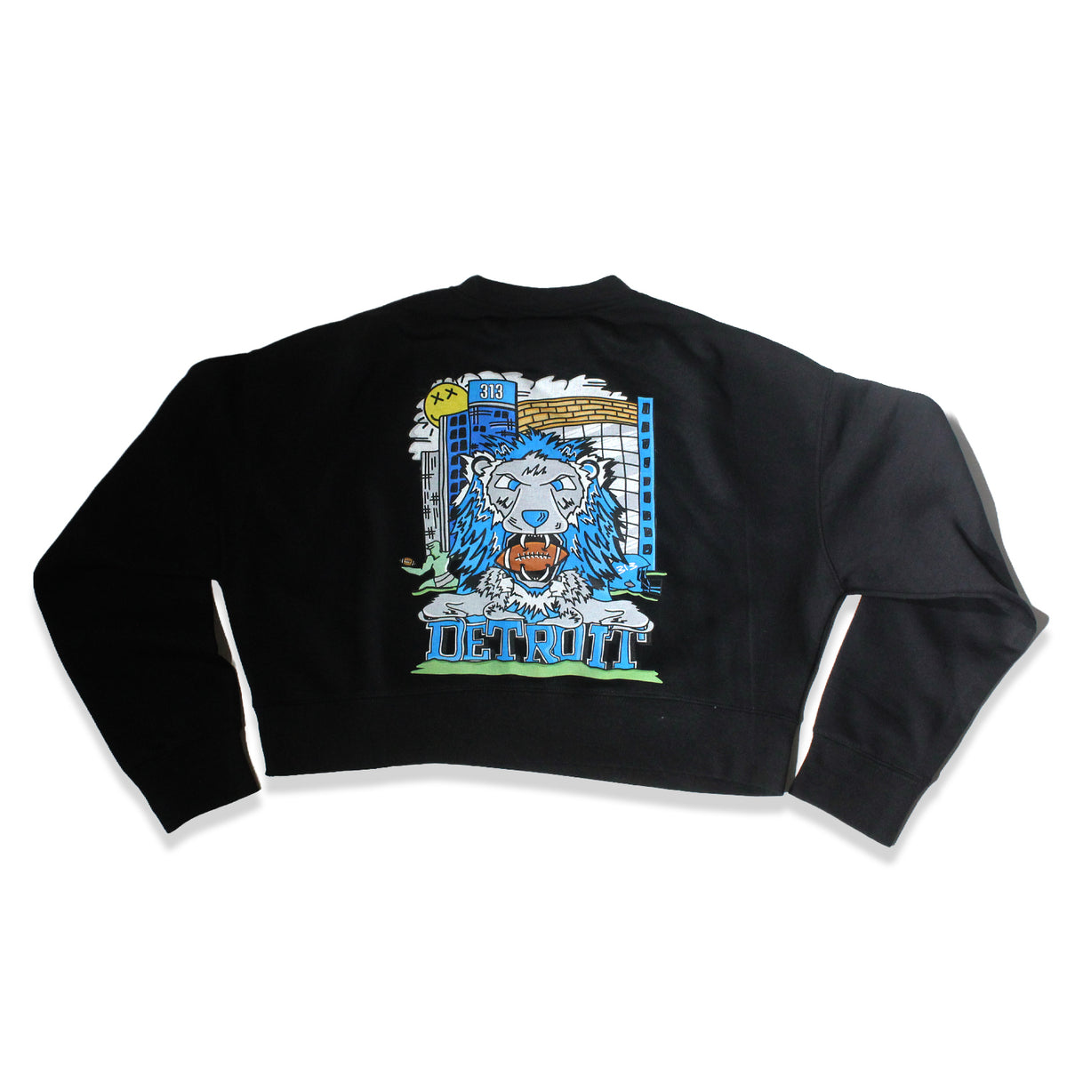 Detroit Football 2k26 Women's Crop Crew - Black