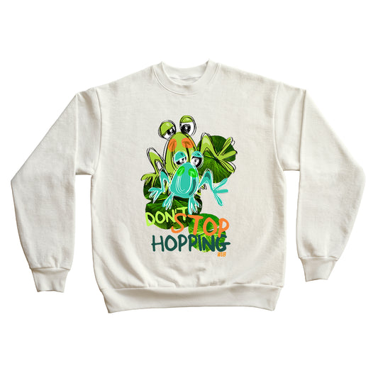 DONT STOP HOPPIN CREWNECK SWEATSHIRT - CREAM