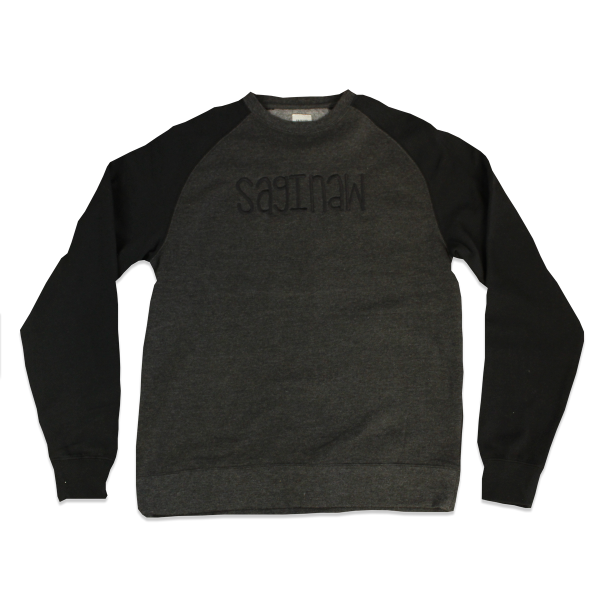 EMBROIDERED "SAGINAW" RAGLAN CREWNECK