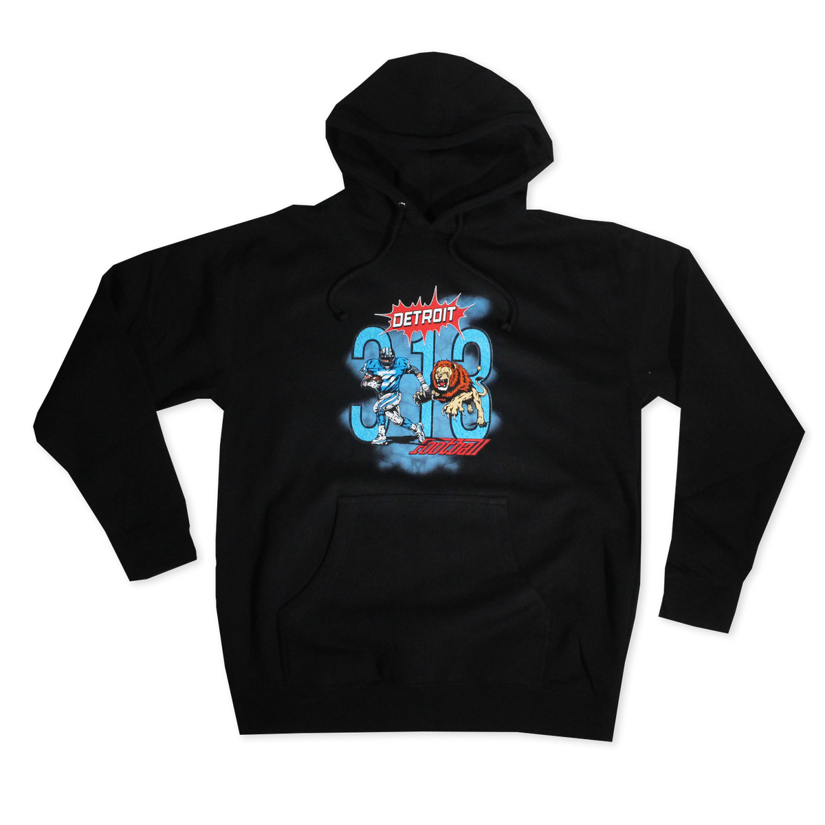 DETROIT VTG STYLE 313 HOODIE - BLACK