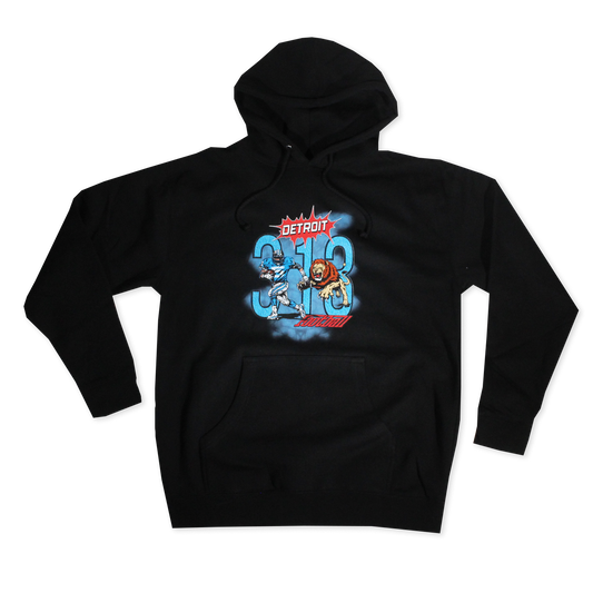 DETROIT VTG STYLE 313 HOODIE - BLACK