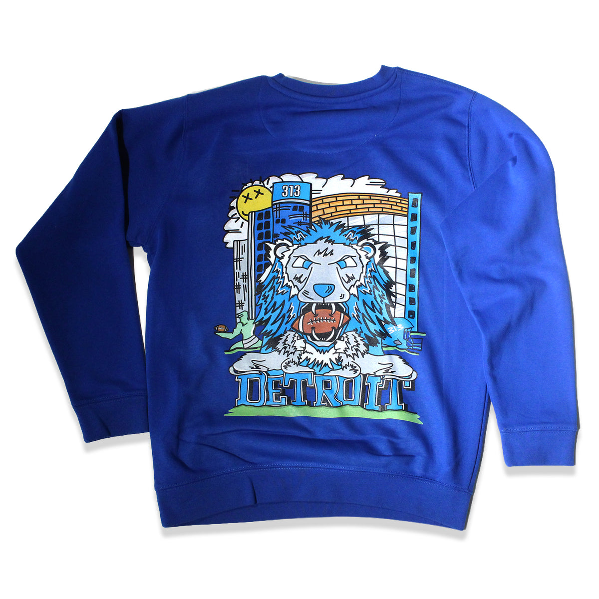 Detroit Football 2k26 Crewneck Sweatshirt - Royal Blue