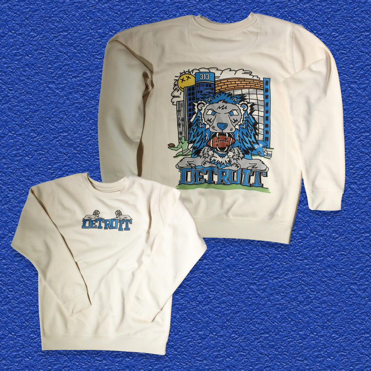Detroit Football 2k26 Crewneck Sweatshirt - Cream