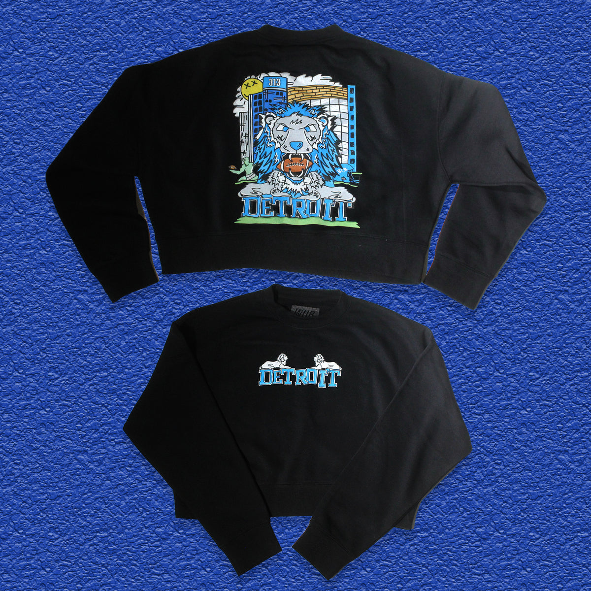 Detroit Football 2k26 Women's Crop Crew - Black