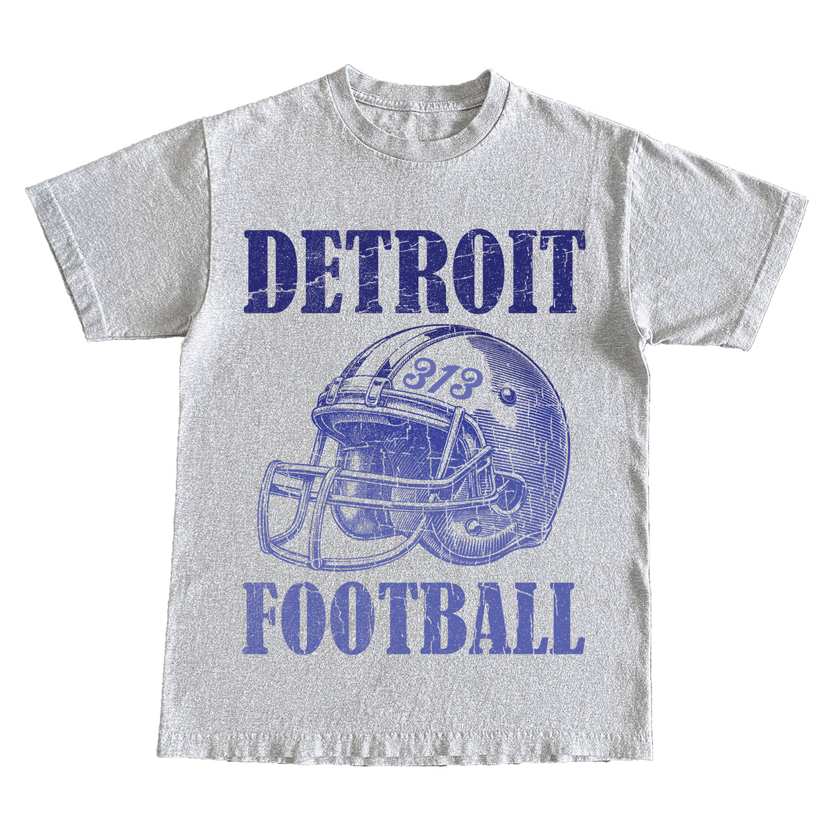 DETROIT FOOTBALL TEE - ATHLETIC GREY