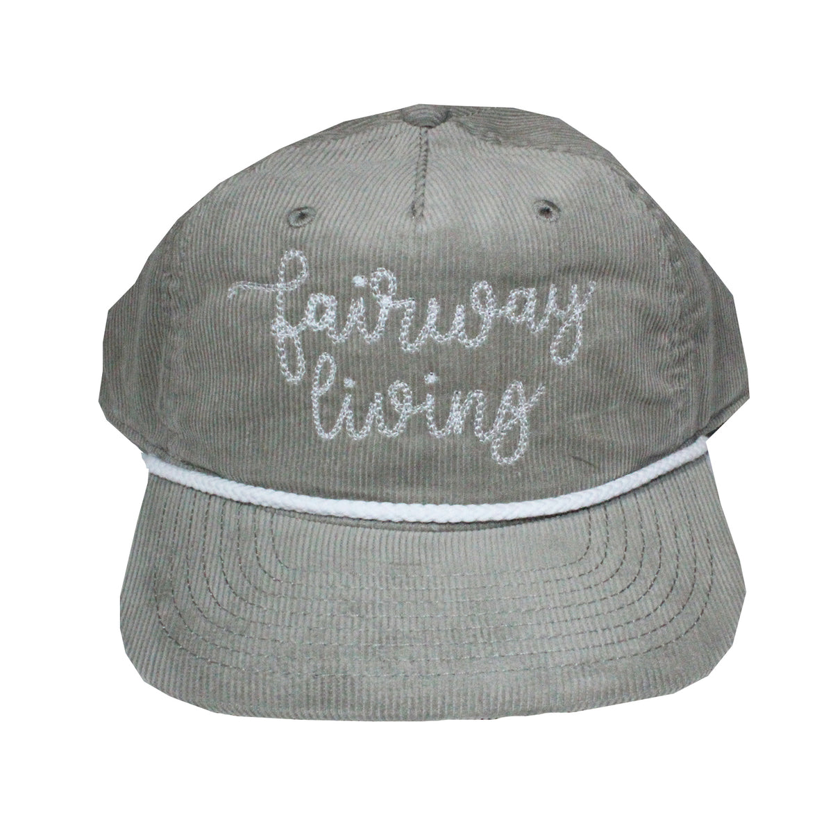 Fairway Living Chain Stitch Corduroy Rope Hat - Sage Green