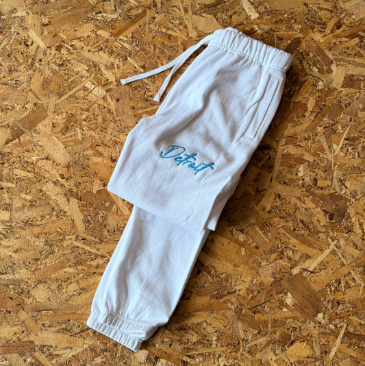 Detroit Script Embroidered Sweatpants - White