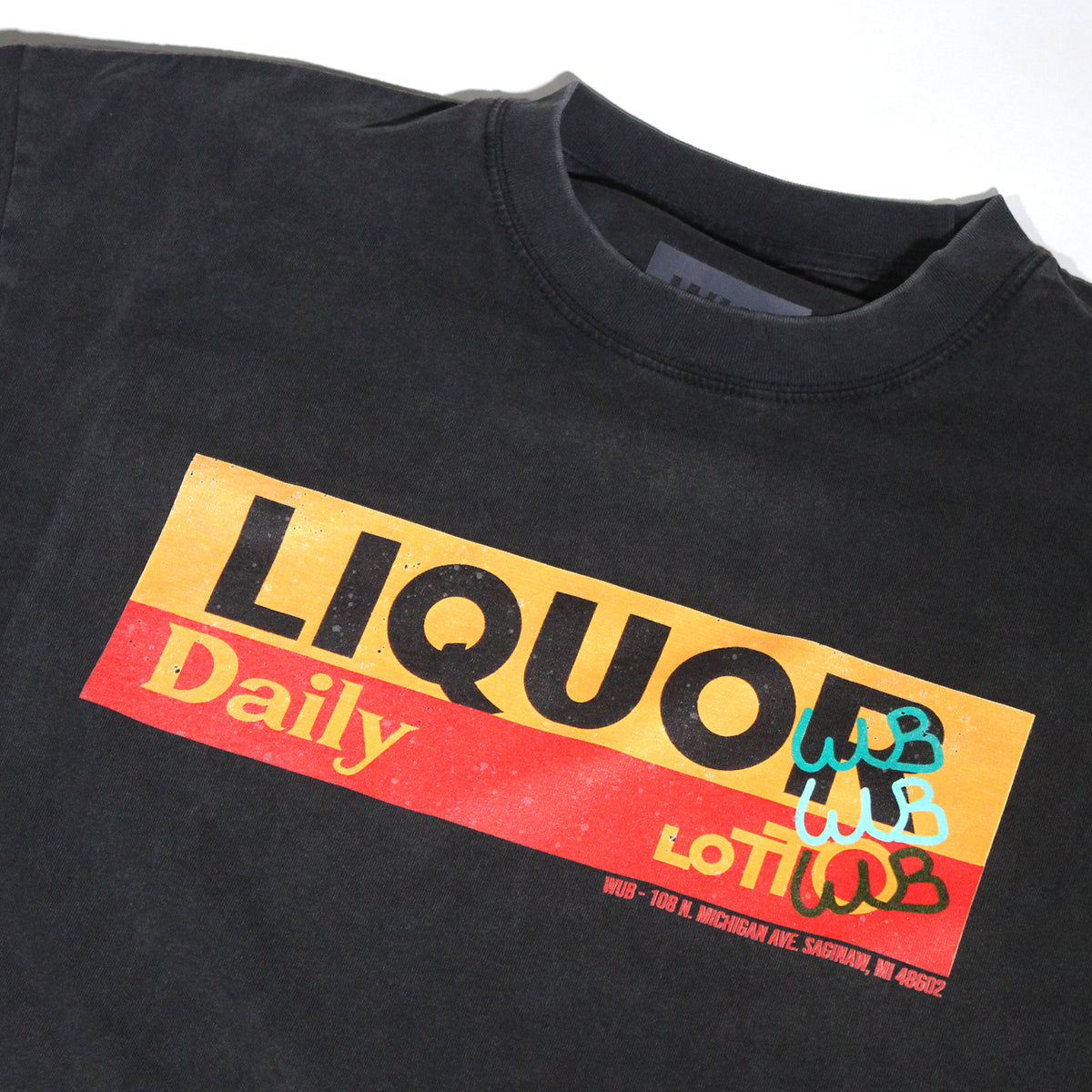 LIQUOR LOTTO WUB - VINTAGE WASH TEE - BLACK