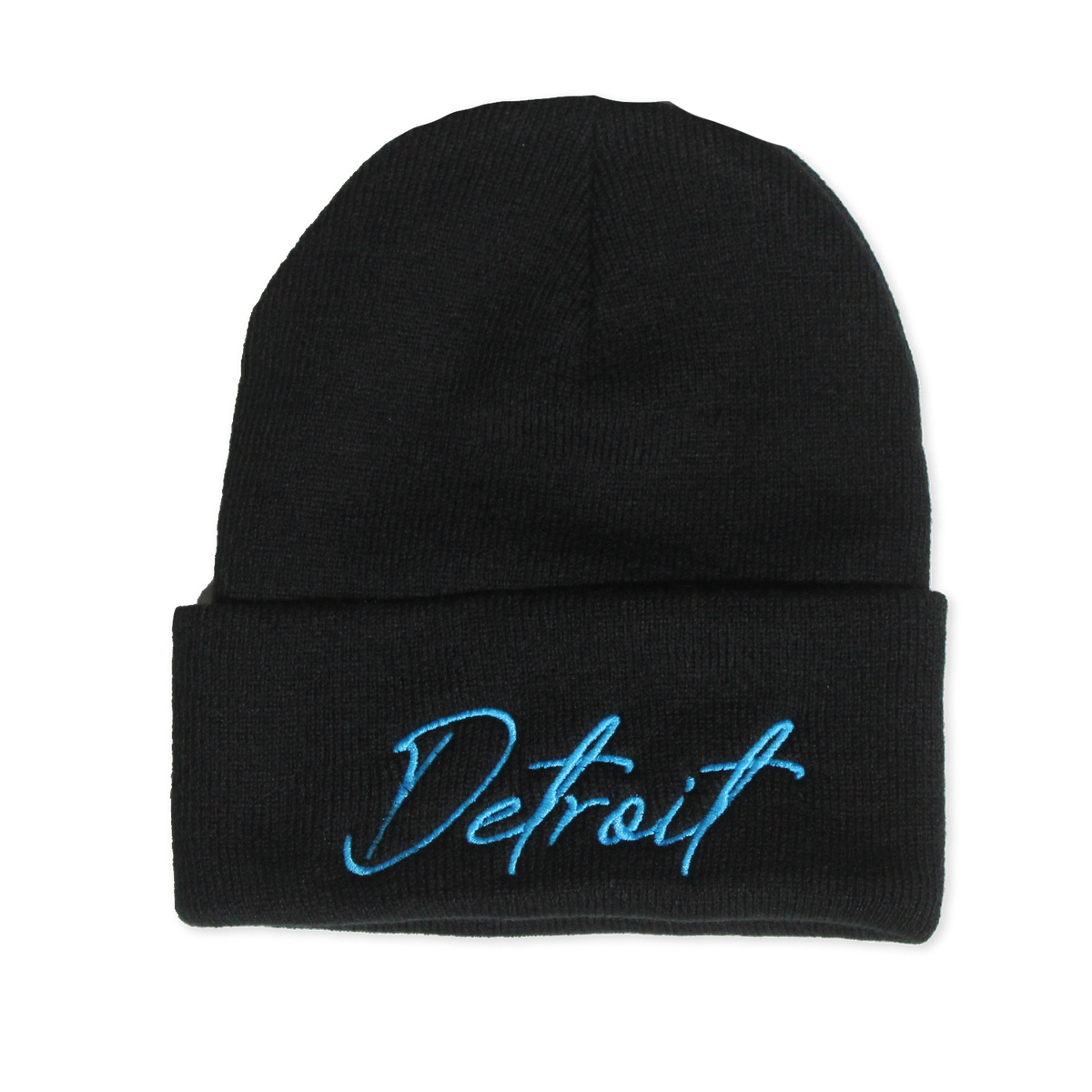 Detroit Script Beanie - Black