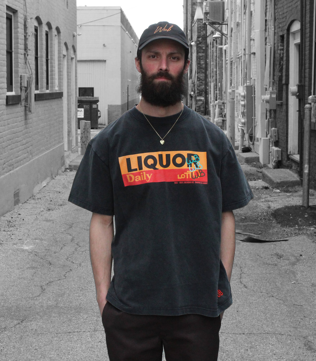 LIQUOR LOTTO WUB - VINTAGE WASH TEE - BLACK