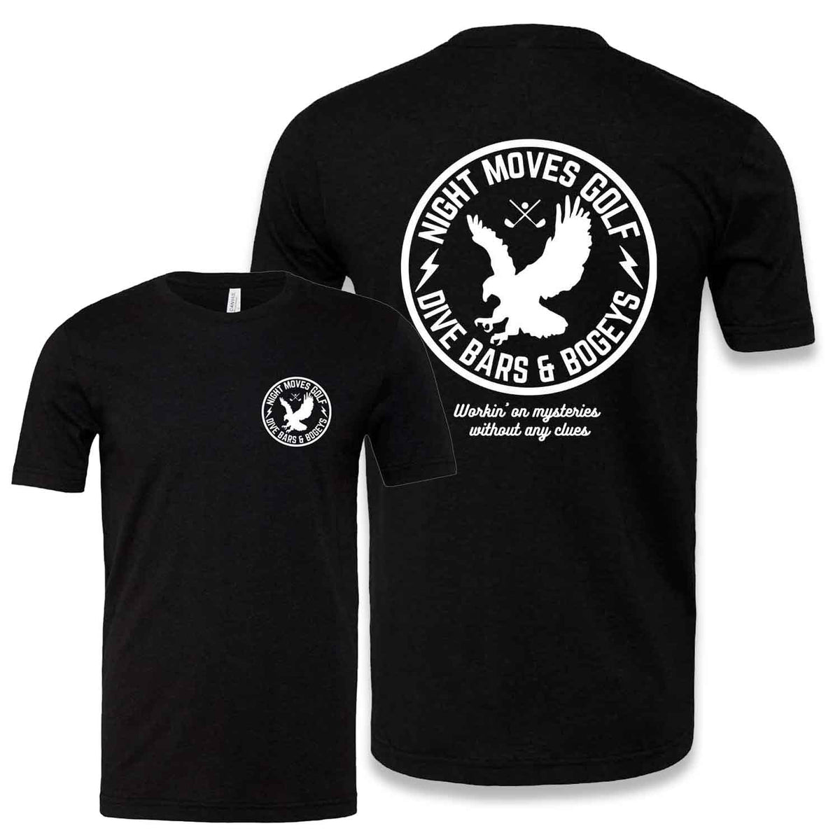 Night Moves Eagle Golf Shirt - Black Heather Triblend
