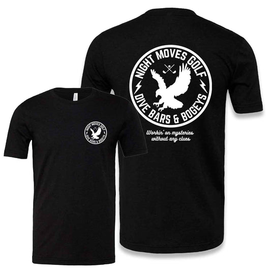 Night Moves Eagle Golf Shirt - Black Heather Triblend