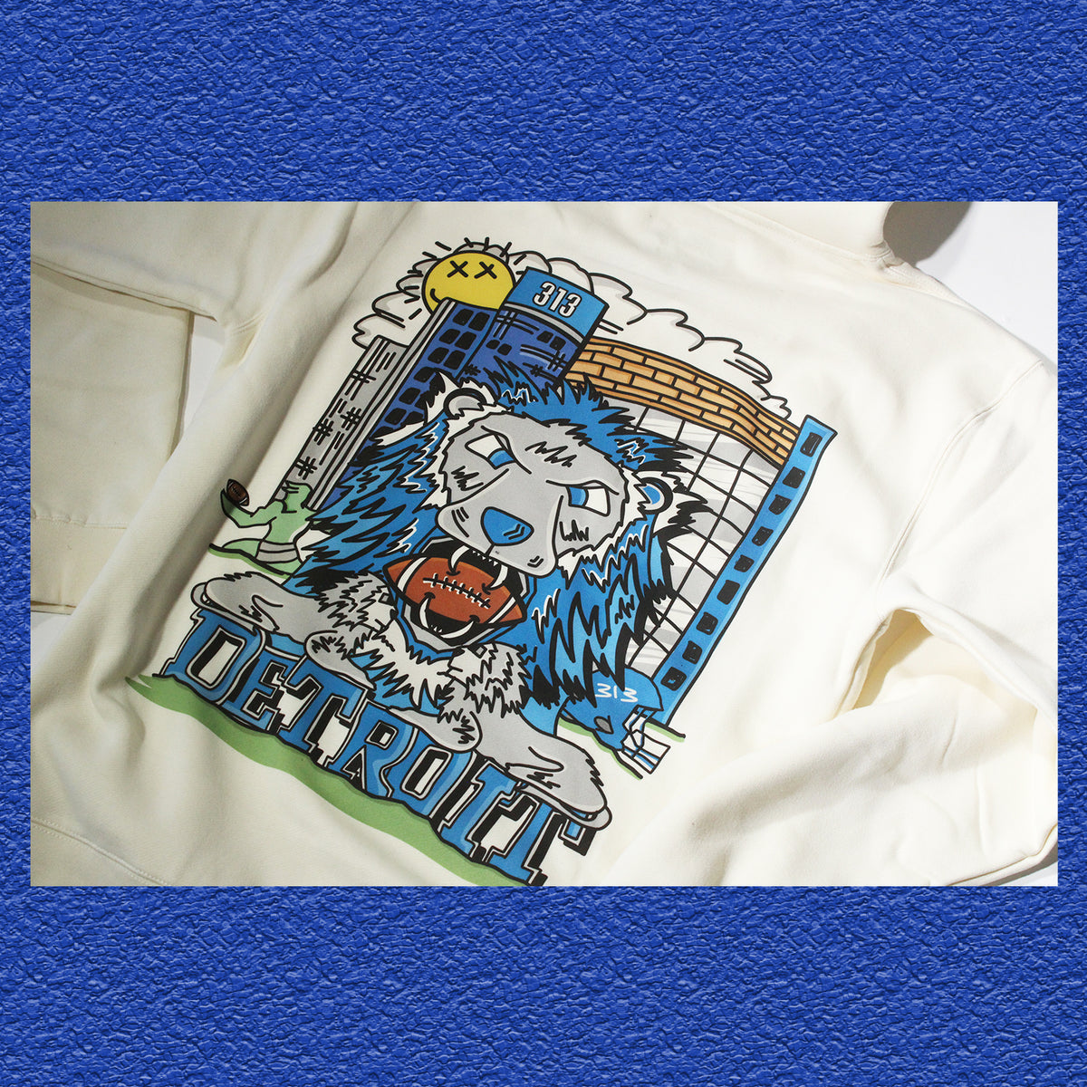 Detroit Football 2k26 Crewneck Sweatshirt - Cream