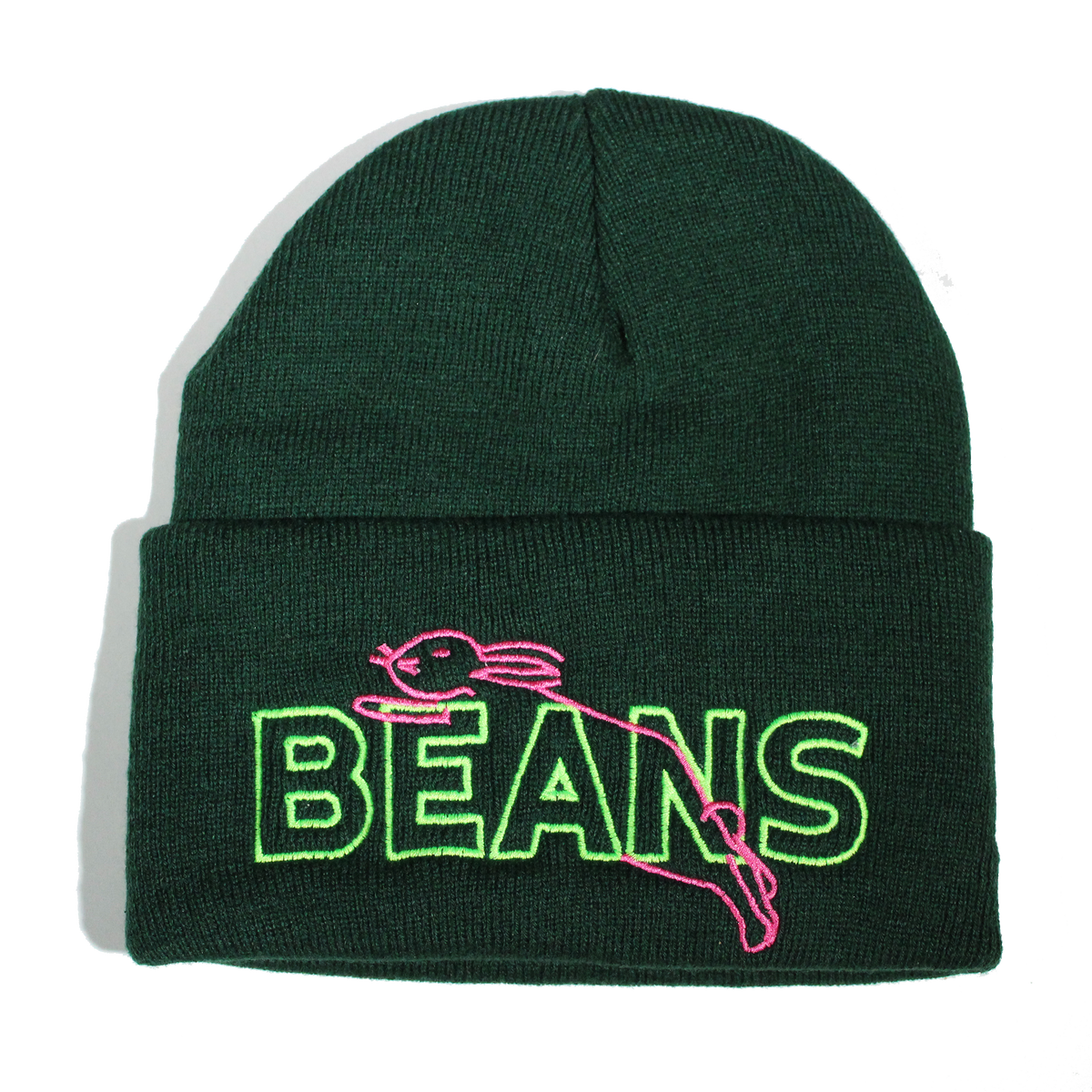 Neon Beans Beanie - Forrest Green