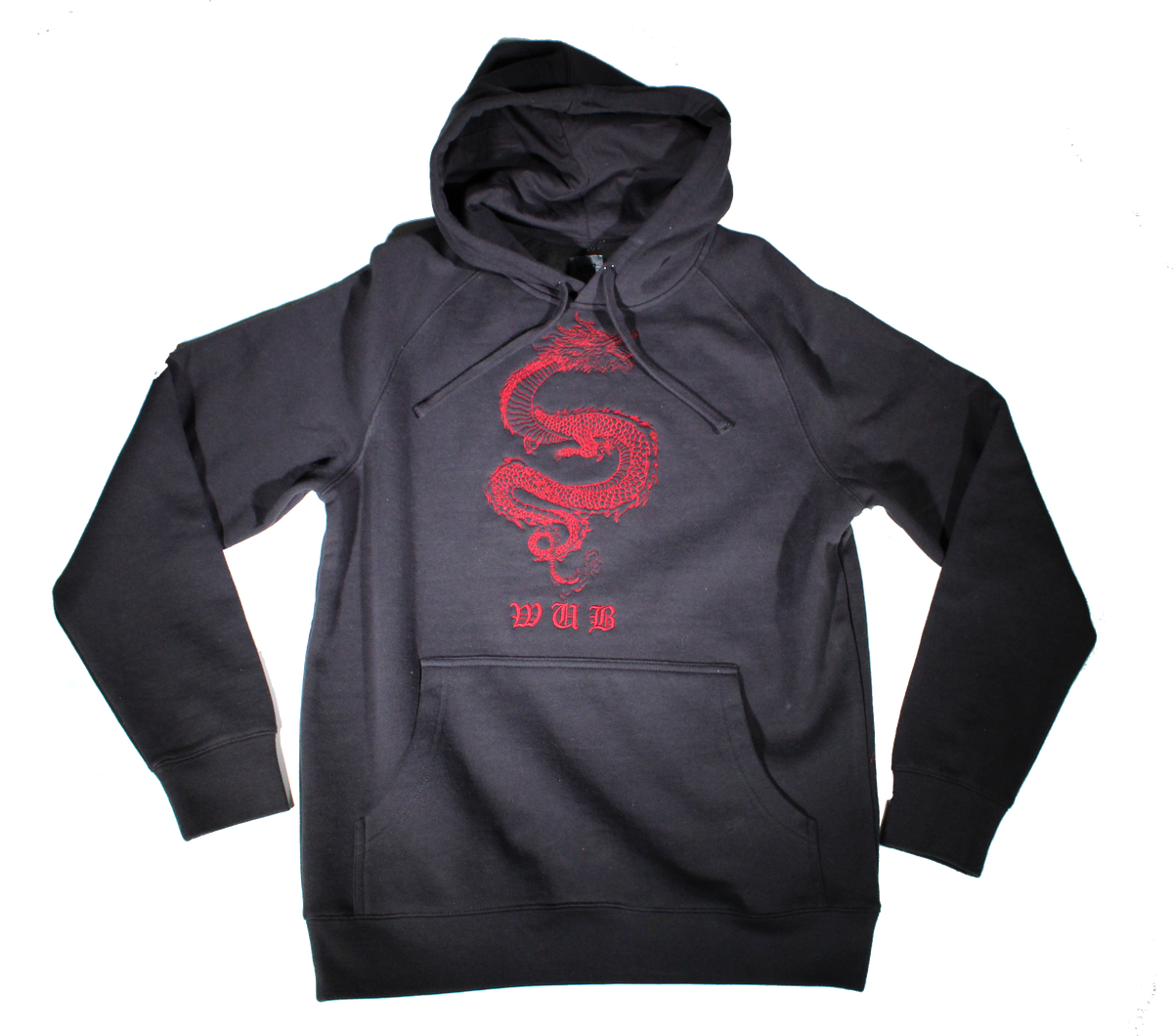 Dragon Embroidered Hoodie - Coal