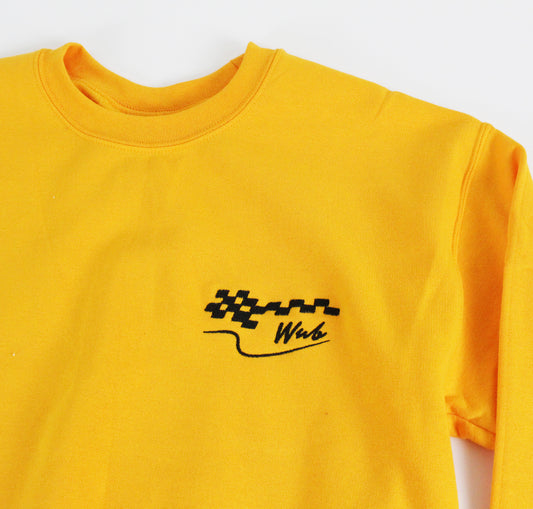 CHECKERED FLAG CREWNECK - GOLDEN YELLOW