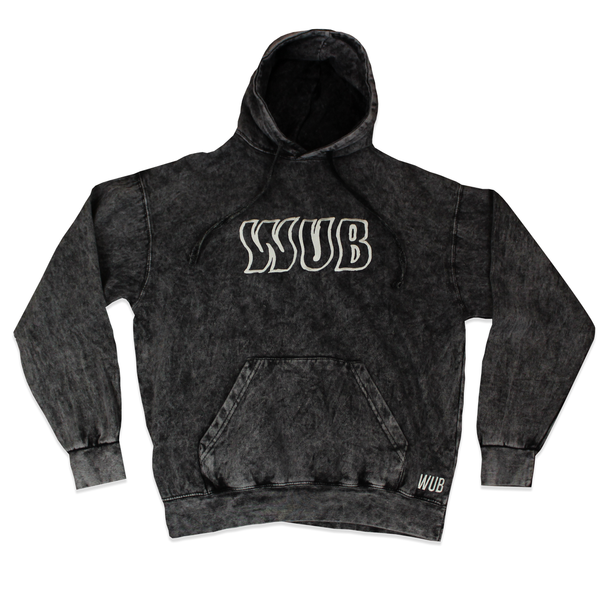 SKEWED HOODIE BLACK MINERAL DYE